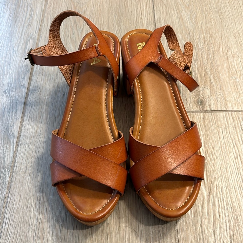 Tan *like new* heels by MIA.
